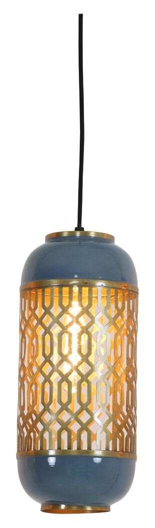 Light & Living Hanglamp 'Rohat' 17cm, staal blauw, kleur Staalblauw