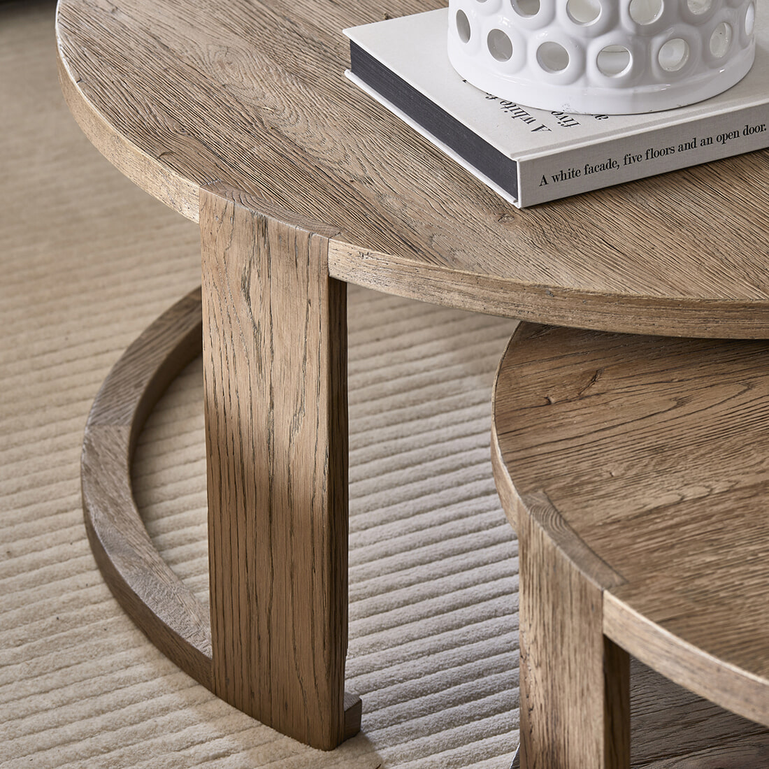 Rivièra Maison Salontafel 'Astoria' Eikenhout, Set van 2 stuks