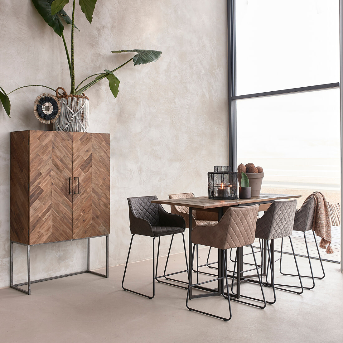 Rivièra Maison Barstoel 'Frisco Drive' Pellini, kleur Coffee