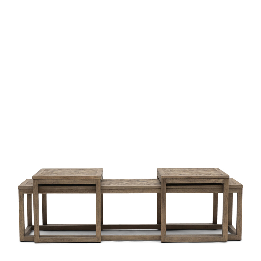 Rivièra Maison Salontafel 'Harbour Island' Eikenhout, Set van 3 stuks