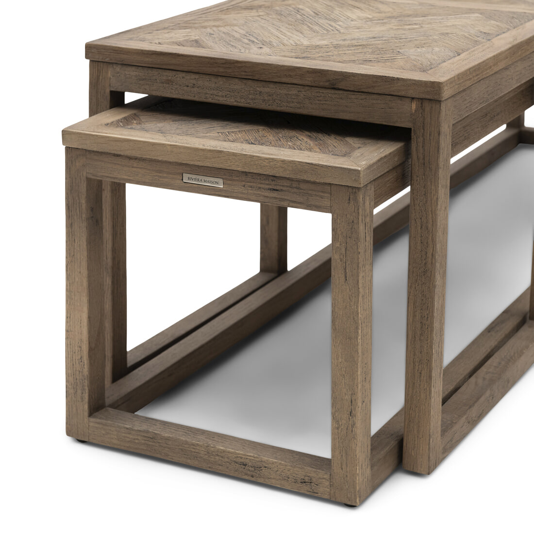 Rivièra Maison Salontafel 'Harbour Island' Eikenhout, Set van 3 stuks
