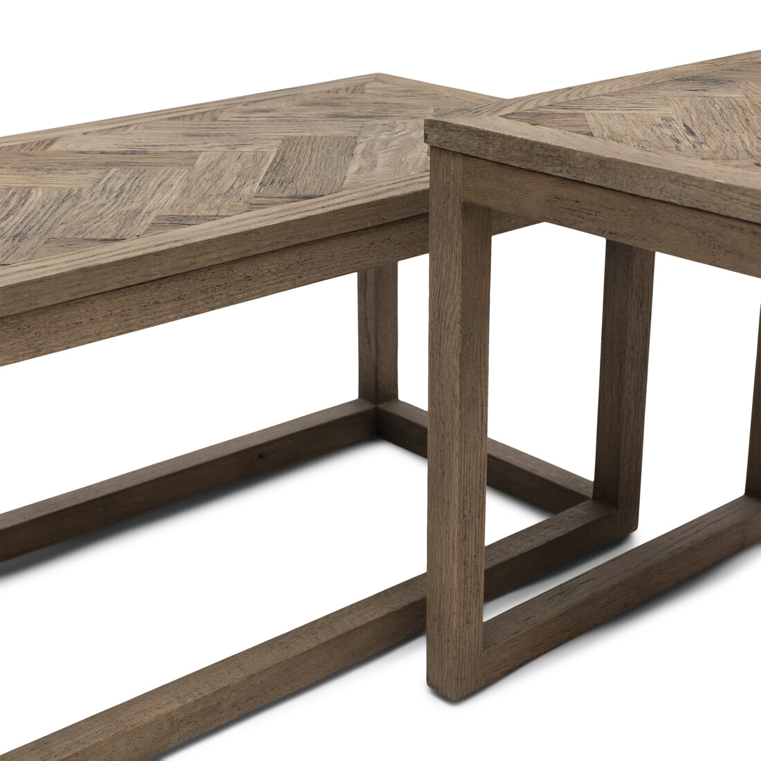 Rivièra Maison Salontafel 'Harbour Island' Eikenhout, Set van 3 stuks