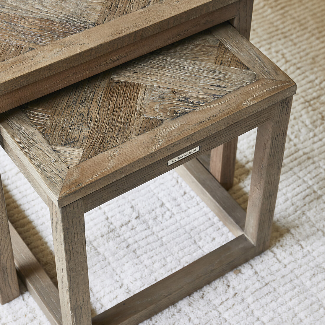 Rivièra Maison Salontafel 'Harbour Island' Eikenhout, Set van 3 stuks