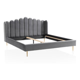 Artistiq Bed 'Harrell' Velvet, 180 x 200cm, kleur Grijs