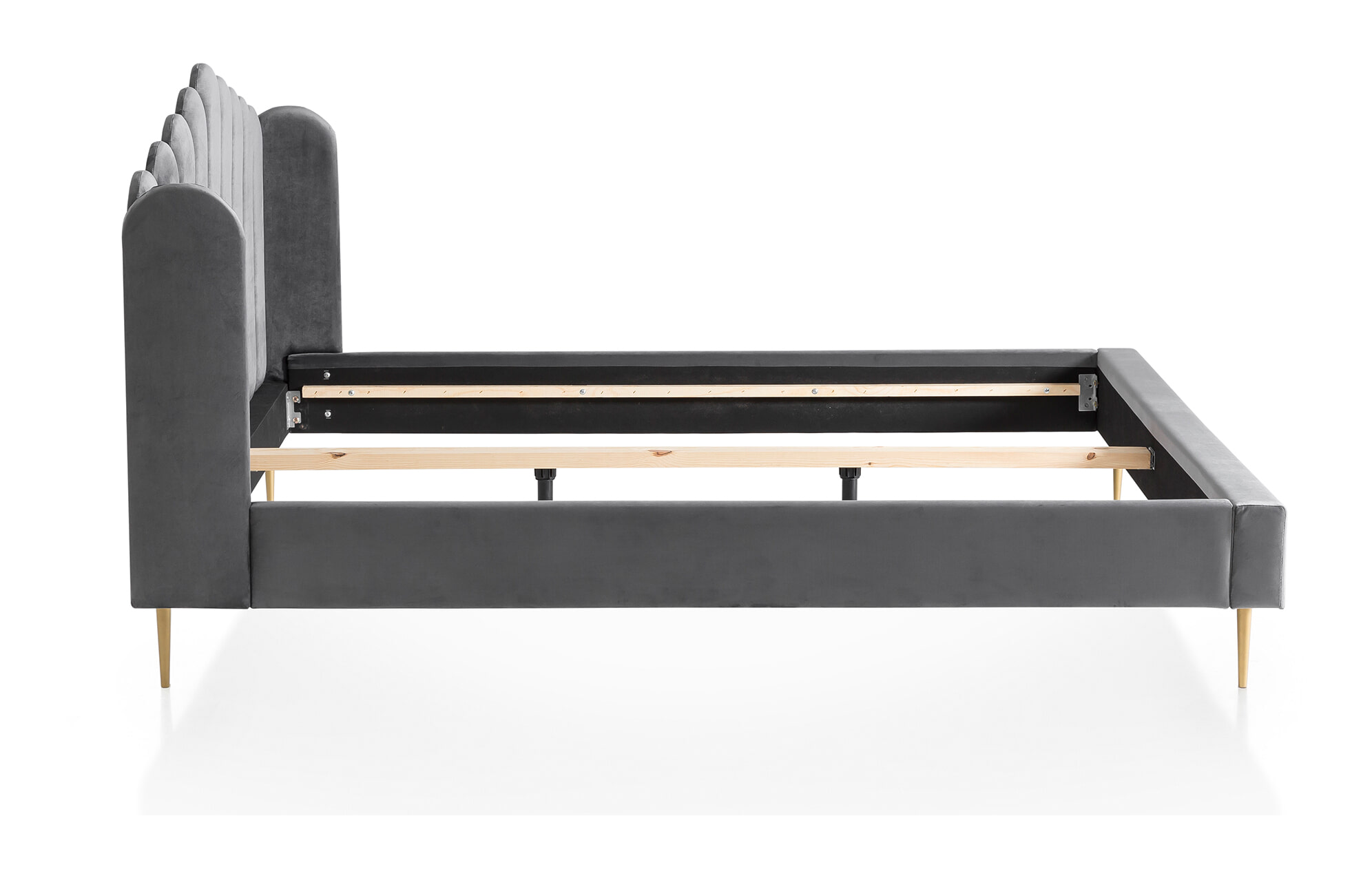 Artistiq Bed 'Harrell' Velvet, 180 x 200cm, kleur Grijs