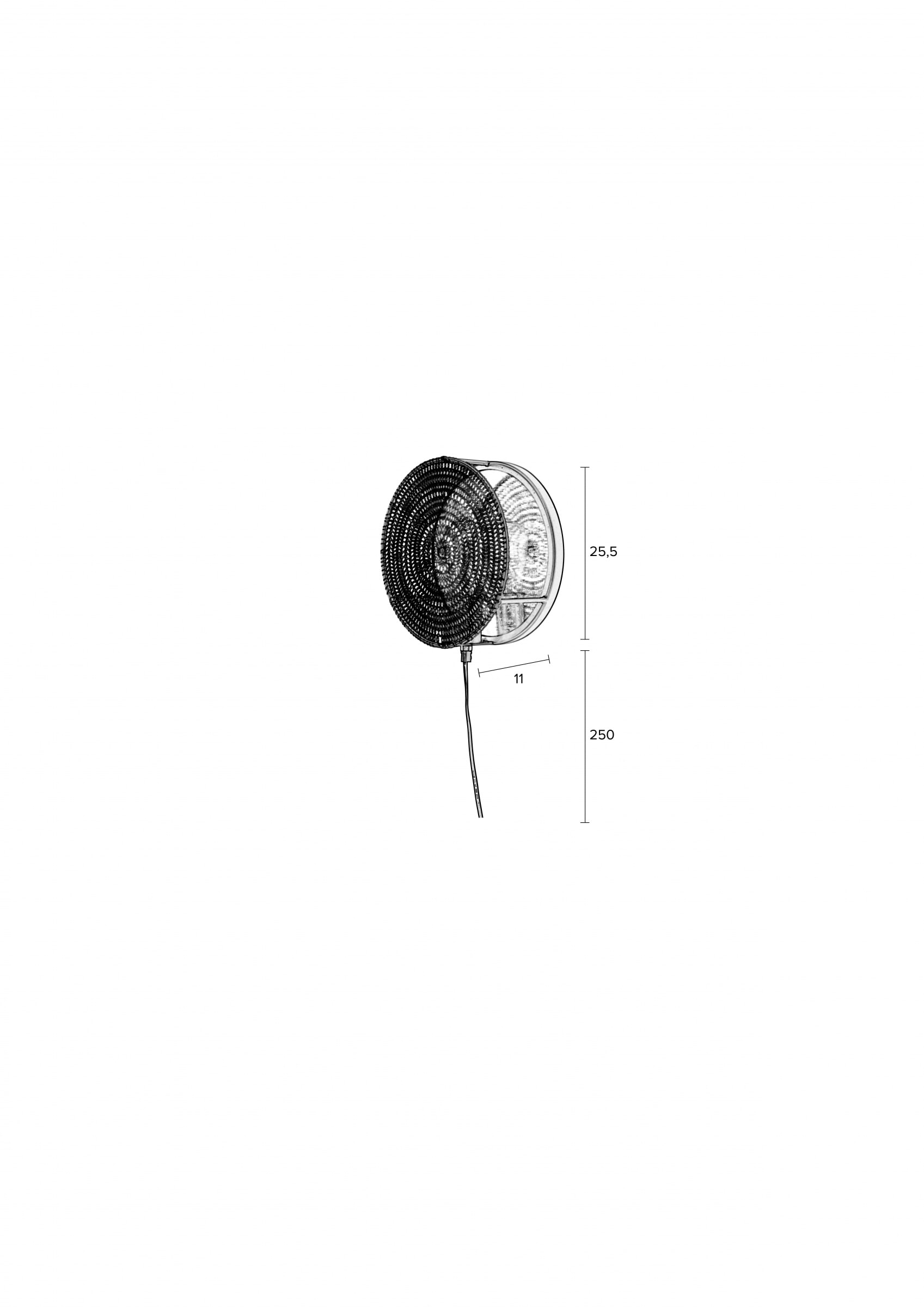 ZILT Wandlamp 'Sidse', 25.5cm kleur Zwart