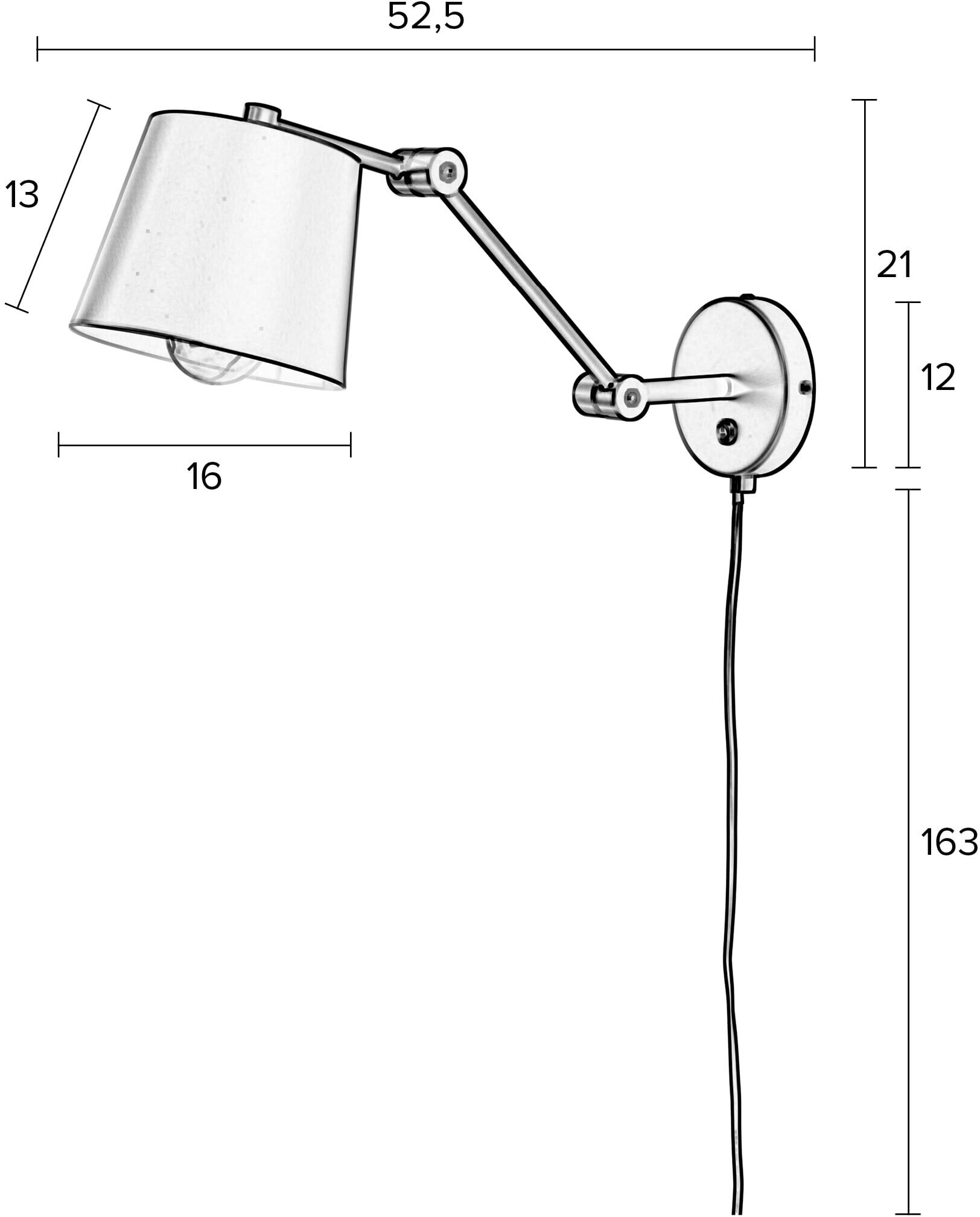 ZILT Wandlamp 'Bret' kleur Zwart