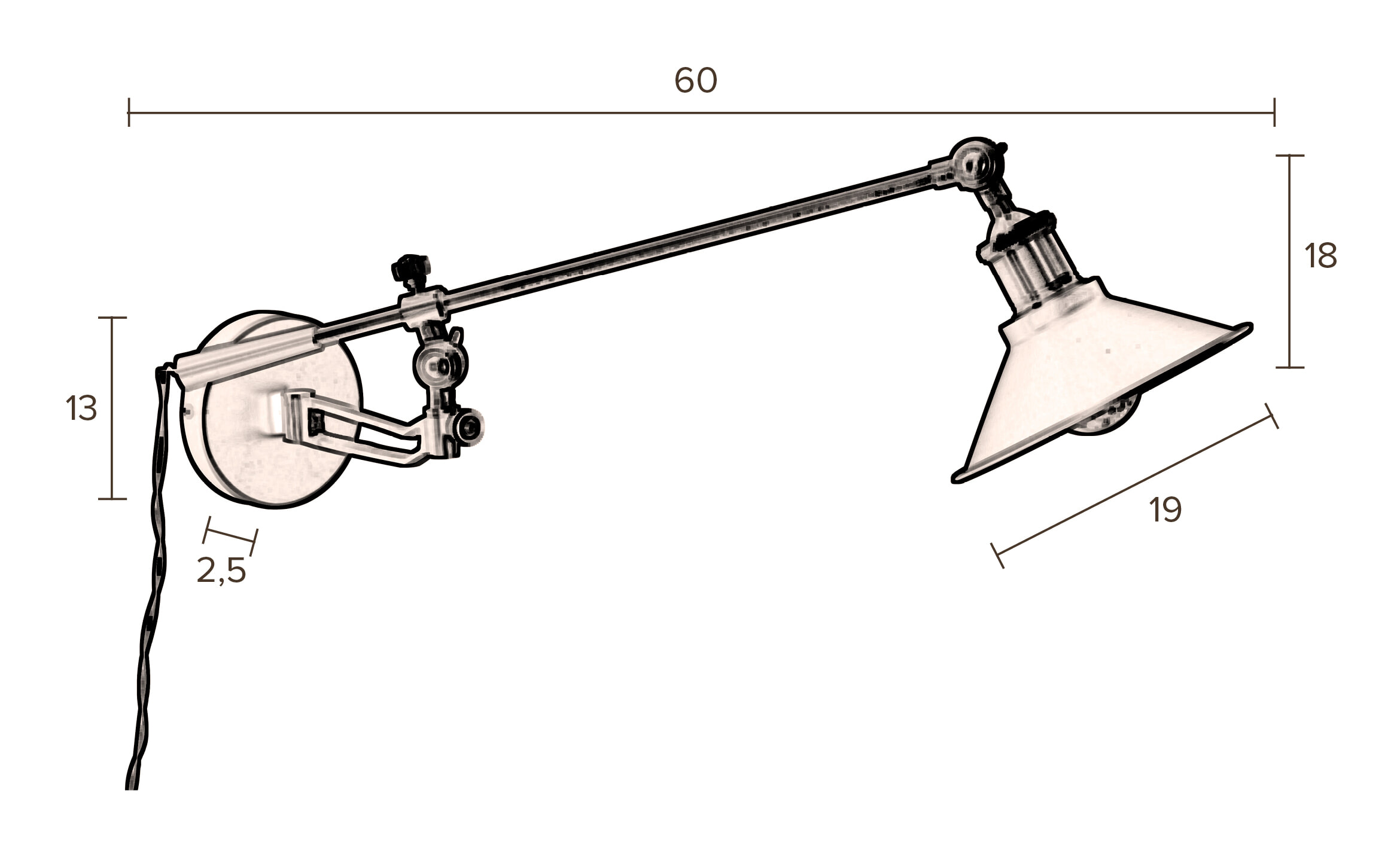 Dutchbone Wandlamp 'Penelope' kleur Zwart