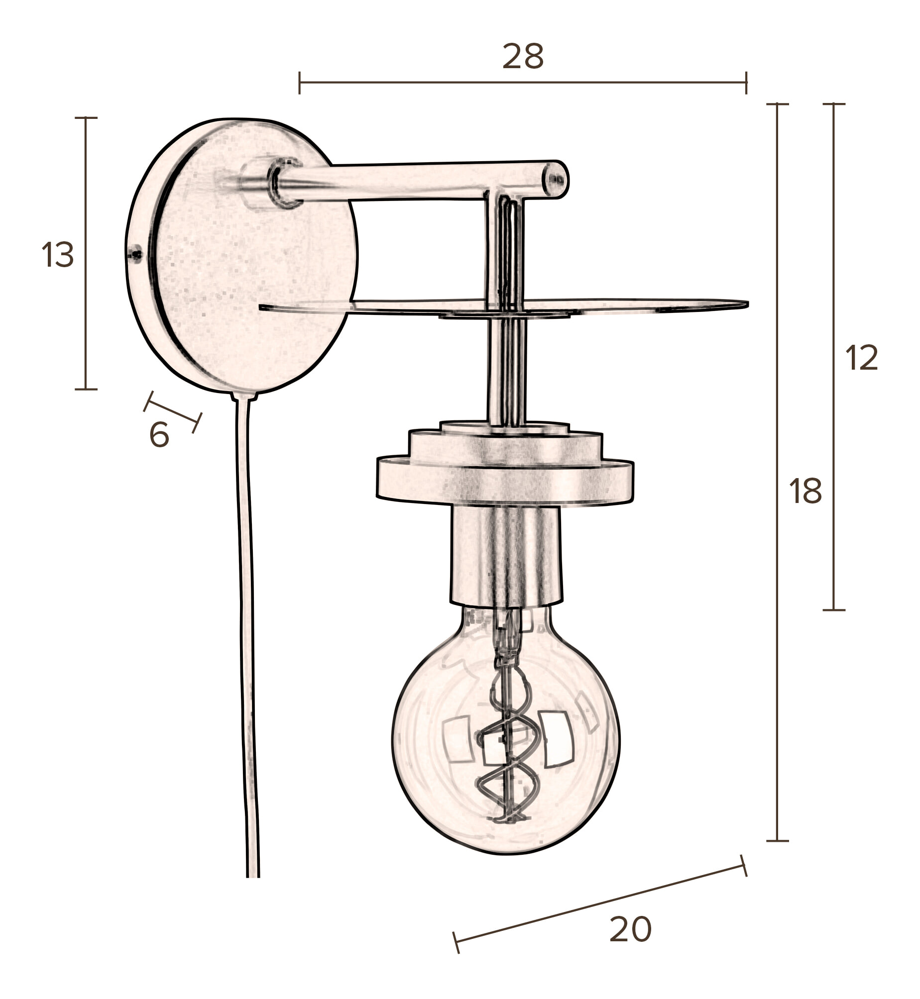 Dutchbone Wandlamp 'Aden' kleur Brass