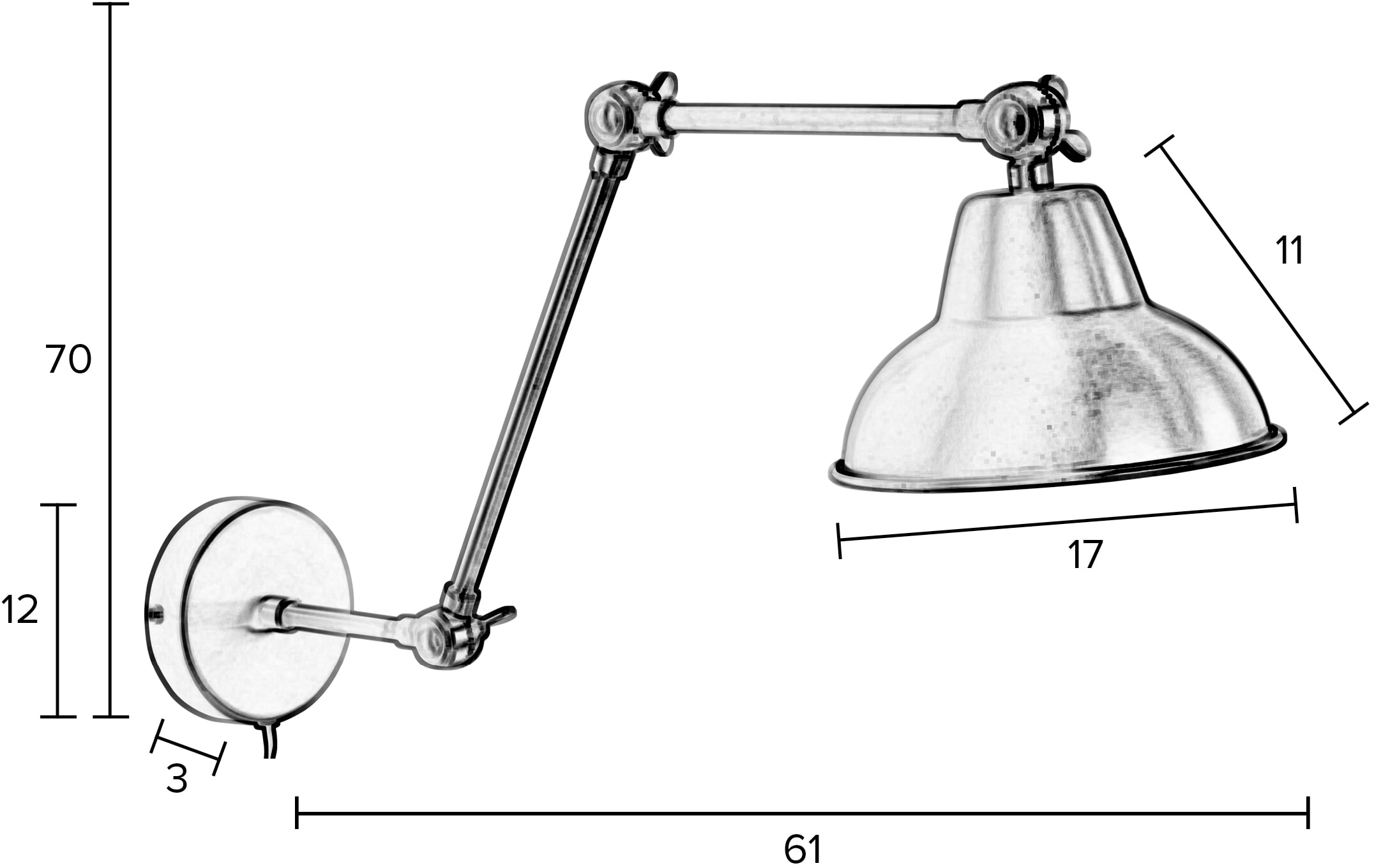 ZILT Wandlamp 'Vardon' kleur Zwart