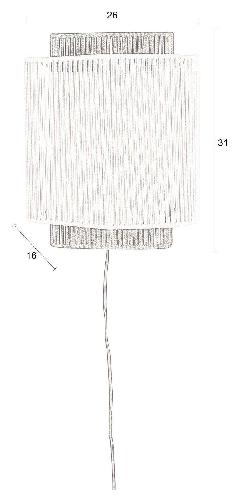 Dutchbone Wandlamp 'Elon' Katoen