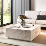 Artistiq Salontafel 'Marlenne' Marmerlook, 90 x 90cm, kleur Wit