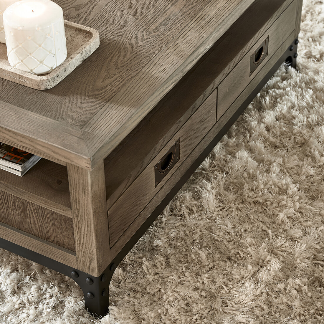 Rivièra Maison Salontafel 'The Hoxton' Essenhout, 90 x 90cm