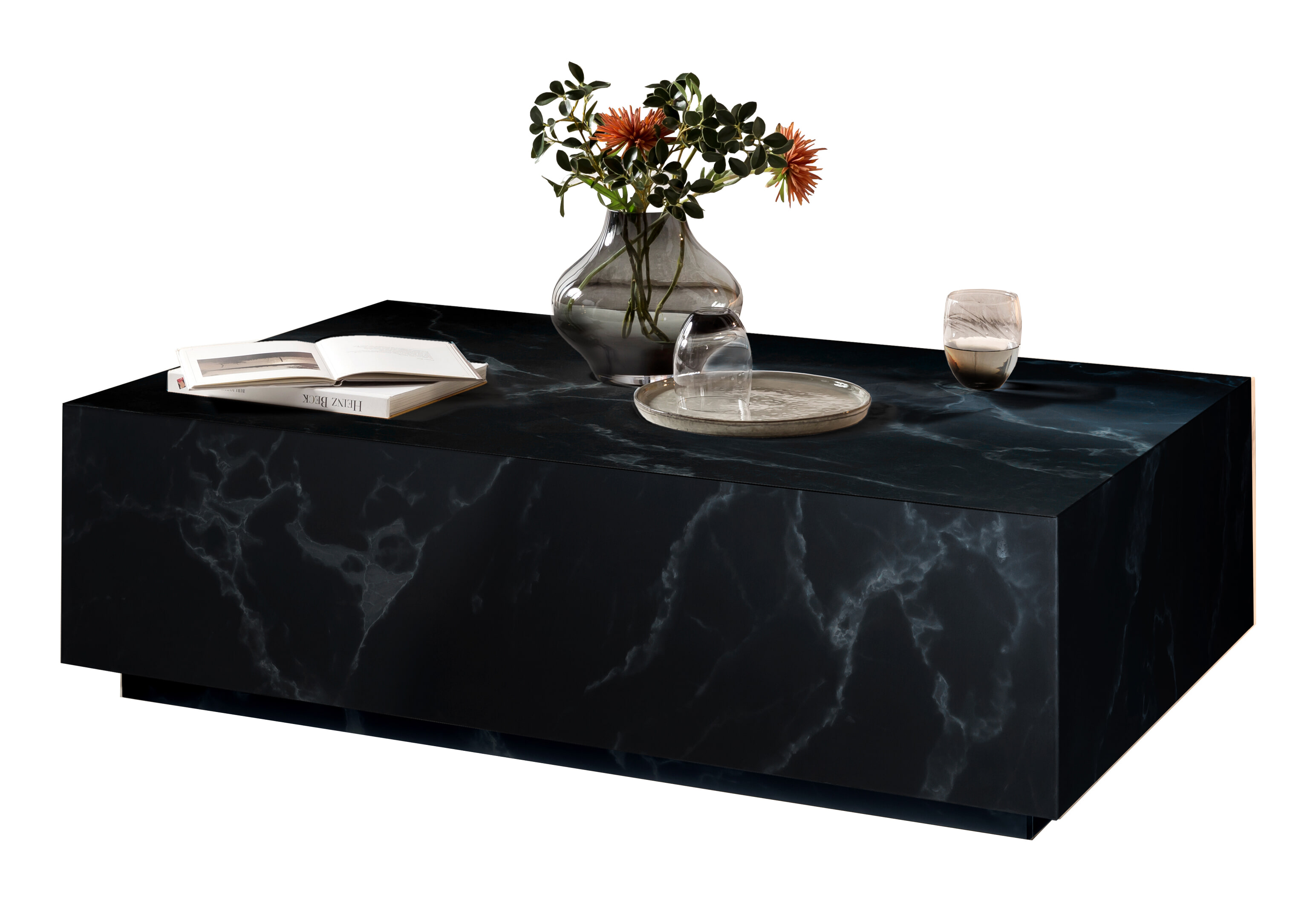 Artistiq Salontafel Marlenne Marmerlook, 120 x 75cm - Zwart