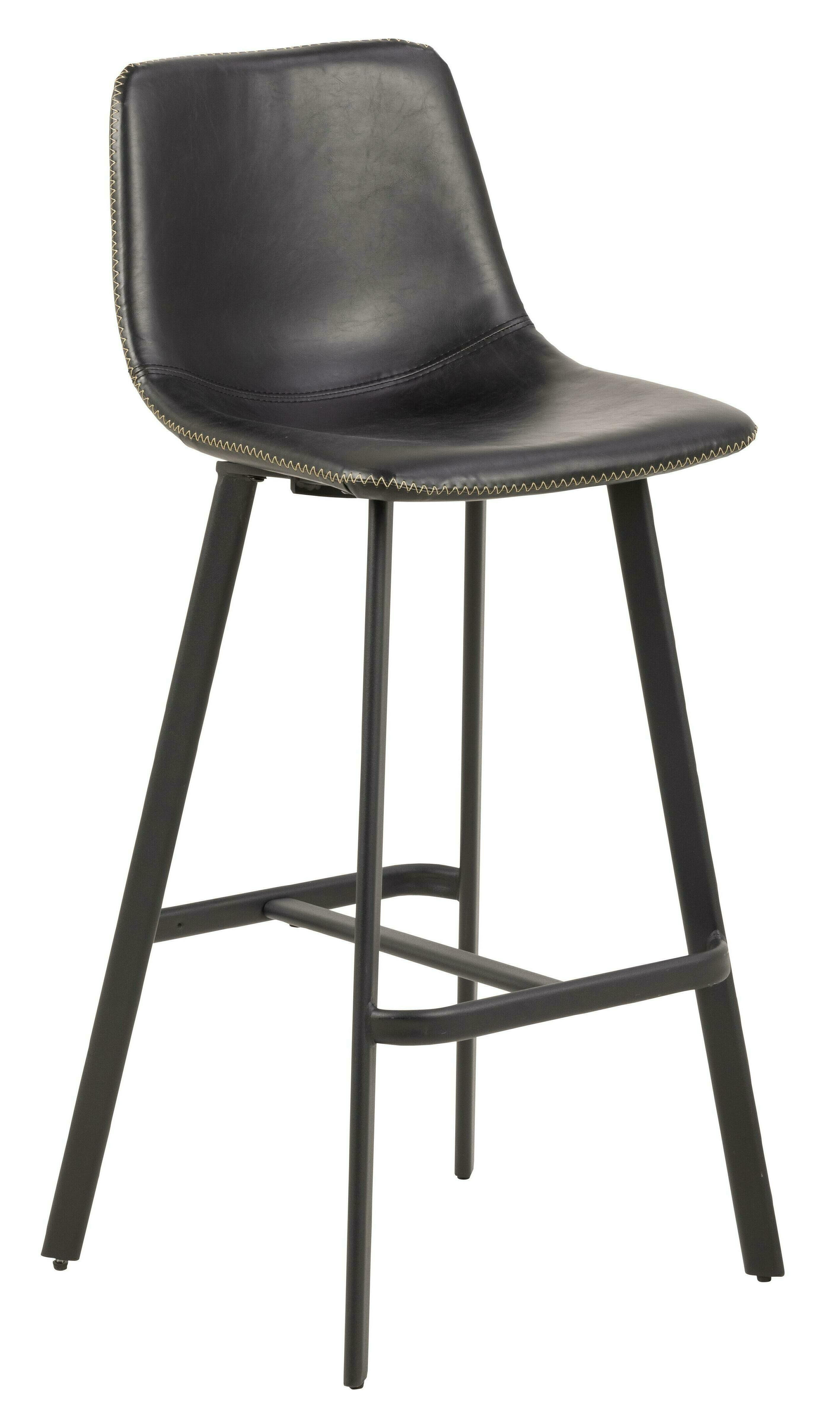 Sohome Barkruk - set van 2 - Tiffanye - PU - Zwart - zithoogte 76.5cm