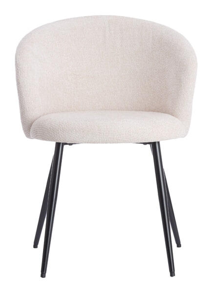 Light & Living Eetkamerstoel 'Radaja' Chenille, kleur Crème
