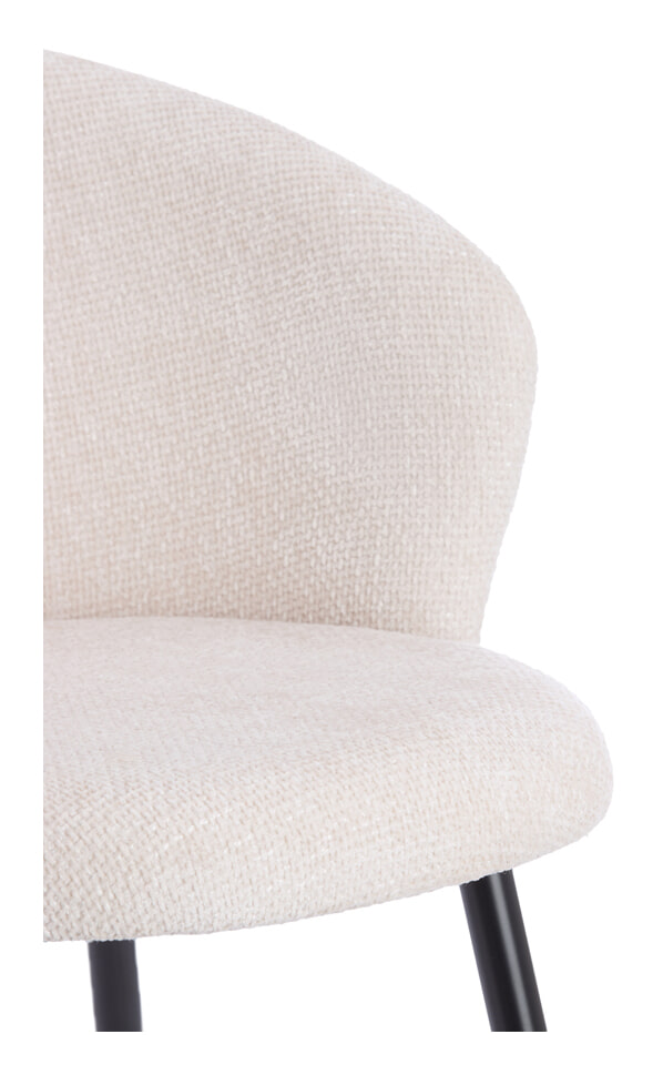 Light & Living Eetkamerstoel 'Radaja' Chenille, kleur Crème