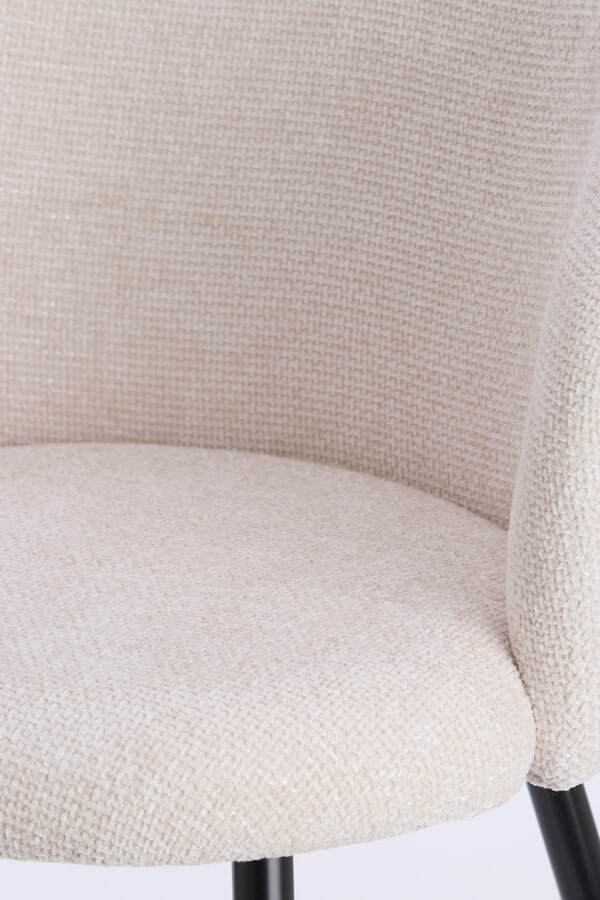 Light & Living Eetkamerstoel 'Radaja' Chenille, kleur Crème