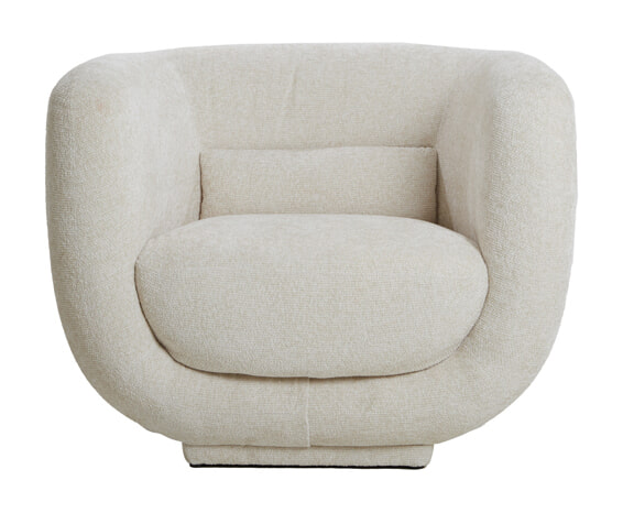 Light & Living Fauteuil 'Kialy' Chenille, kleur Crème