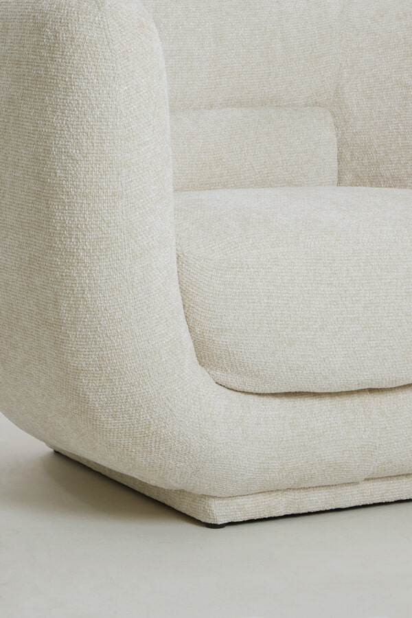 Light & Living Fauteuil 'Kialy' Chenille, kleur Crème