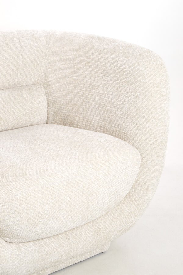 Light & Living Fauteuil 'Kialy' Chenille, kleur Crème