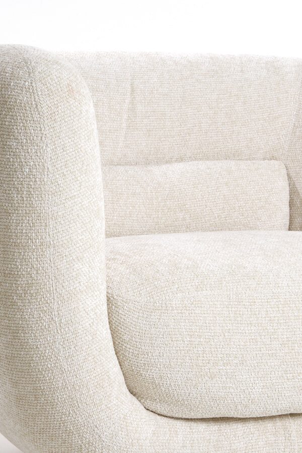 Light & Living Fauteuil 'Kialy' Chenille, kleur Crème