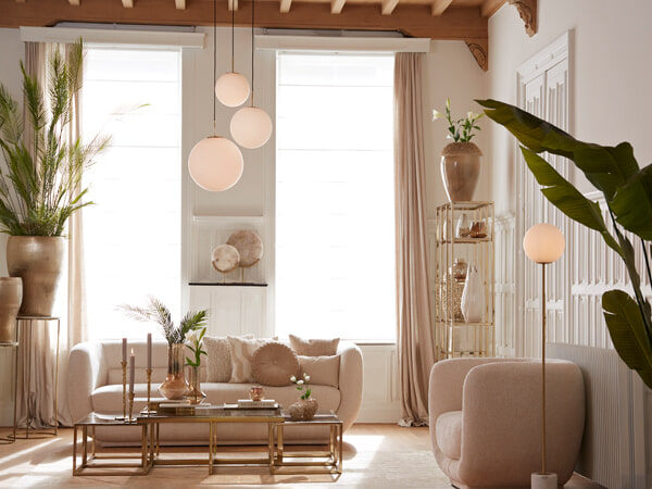 Light & Living Fauteuil 'Kialy' Chenille, kleur Crème