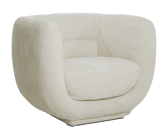 Light & Living Fauteuil 'Kialy' Chenille, kleur Crème