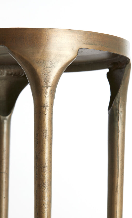 Light & Living Bijzettafel 'Lapaz' Set van 2 stuks, kleur Antiek Brons/Taupe