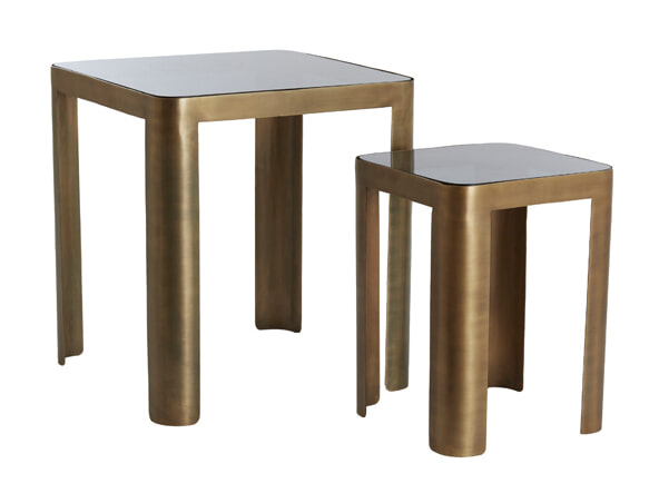 Light & Living Bijzettafel 'Oxe' Set van 2 stuks, kleur Antiek Brons