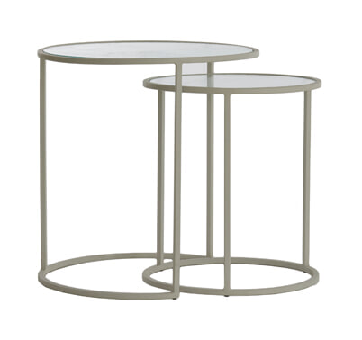 Light & Living Bijzettafel Talca Set van 2 stuks - Crème - Rond