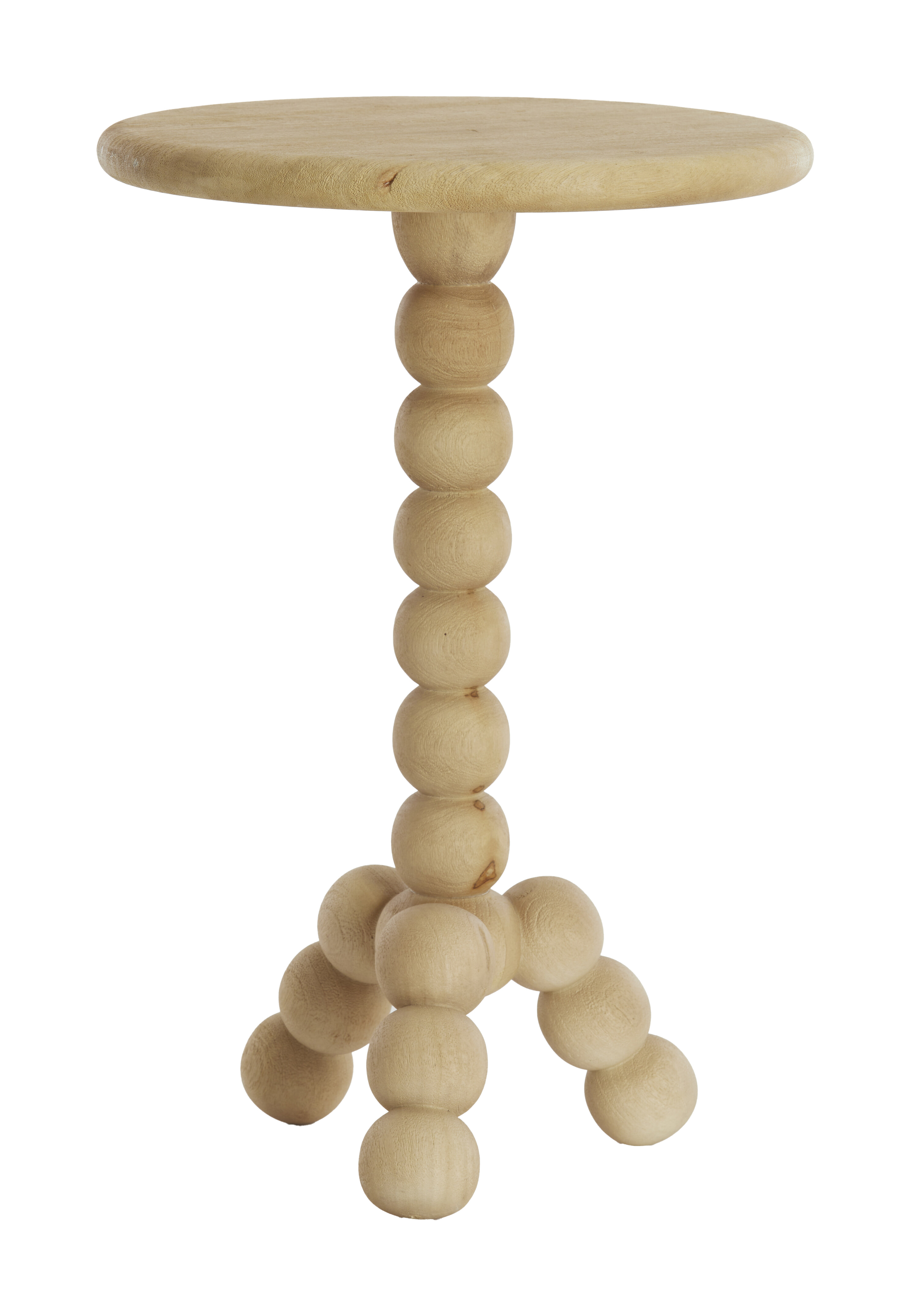 Light & Living Ronde Bijzettafel 'Veglio' Mangohout, kleur Naturel