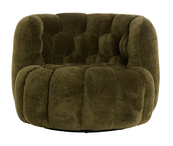 Light & Living Fauteuil 'Amara' Velvet, kleur Olijfgroen