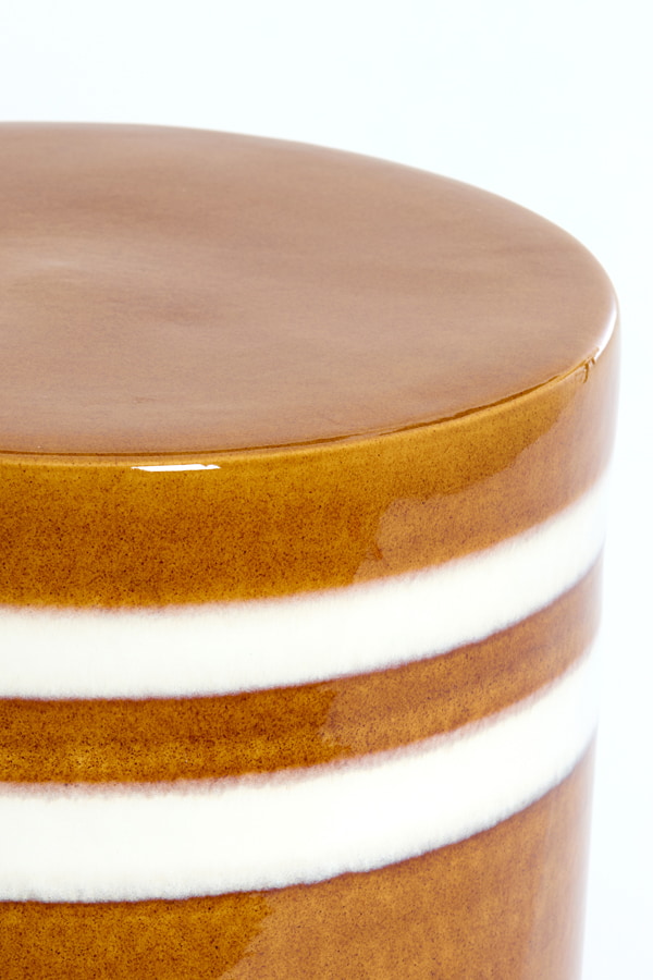Light & Living Bijzettafel 'Mooca' Keramiek, 42cm, kleur Cognac