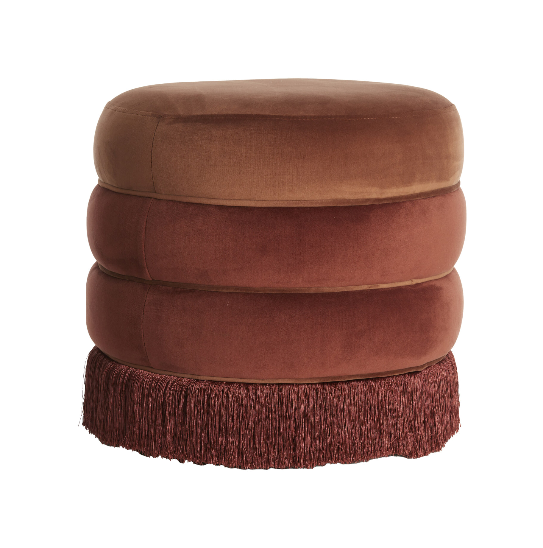 Light & Living Poef Tacitu Velvet - Bordeaux