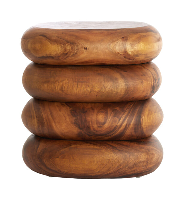 Light & Living Bijzettafel Facundo Suarhout, 45 x 31cm - Bruin - Organisch