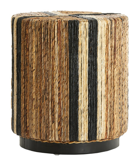 Light & Living Poef Yuturi Bananenblad - Bruin