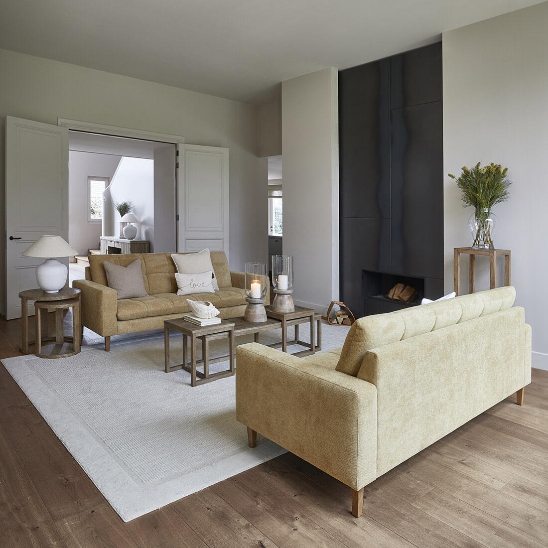 Rivièra Maison Bijzettafel 'Astoria' Eikenhout, Set van 2 stuks