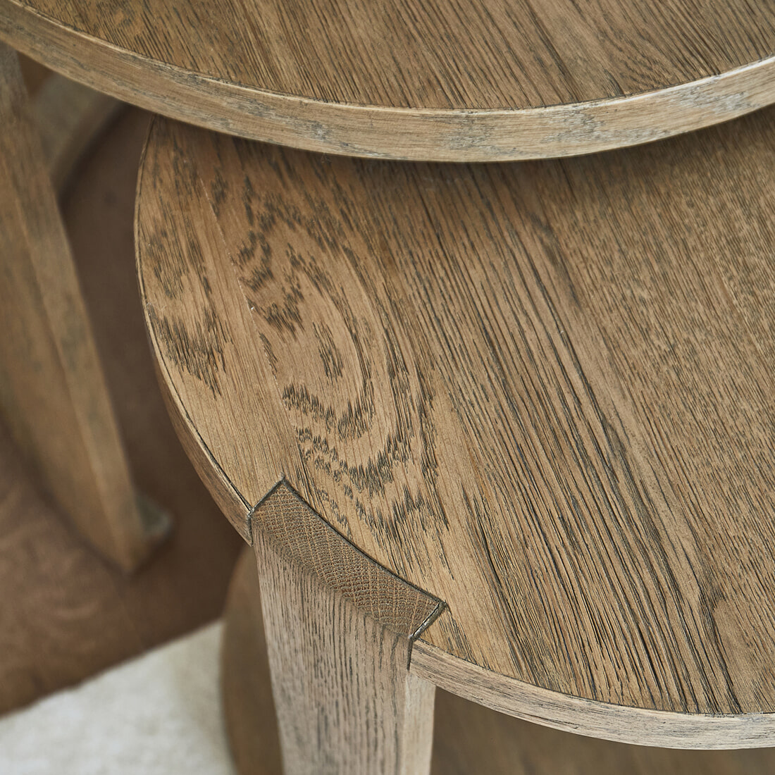 Rivièra Maison Bijzettafel 'Astoria' Eikenhout, Set van 2 stuks