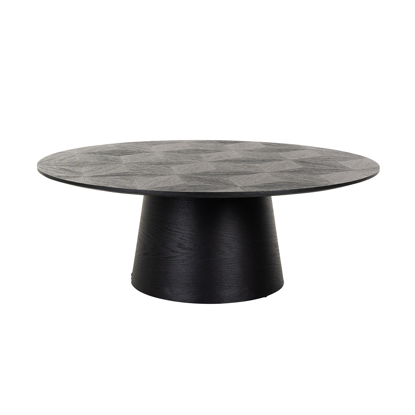 Richmond Ronde Salontafel 'Blax' Ø110cm, Eikenhout en staal, kleur zwart Richmond Ronde Salontafel 'Blax' Ø110cm, Eikenhout en staal, kleur zwart