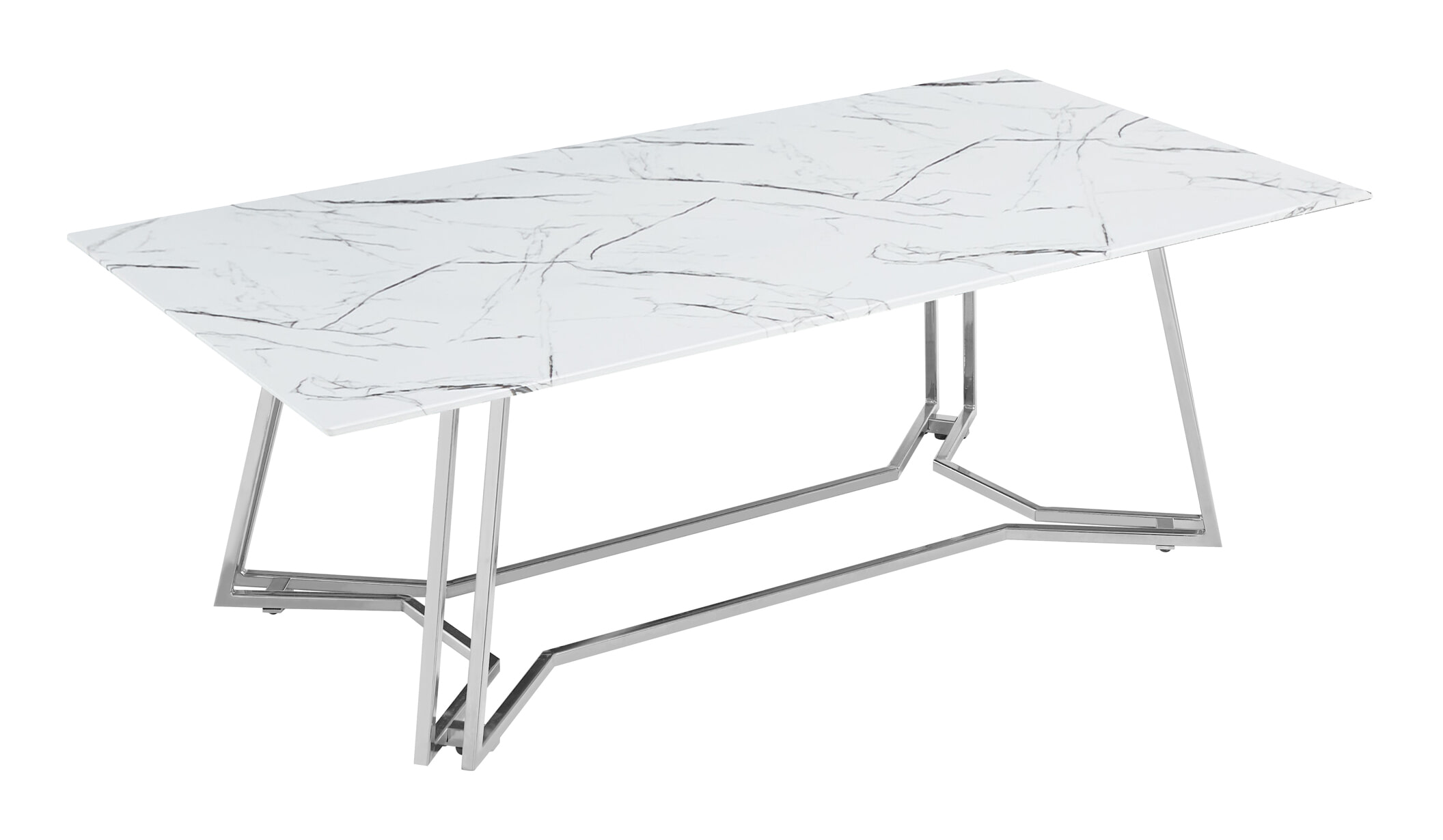 Artistiq Salontafel 'Facundo' Marmerlook, 110 x 60cm, kleur Wit