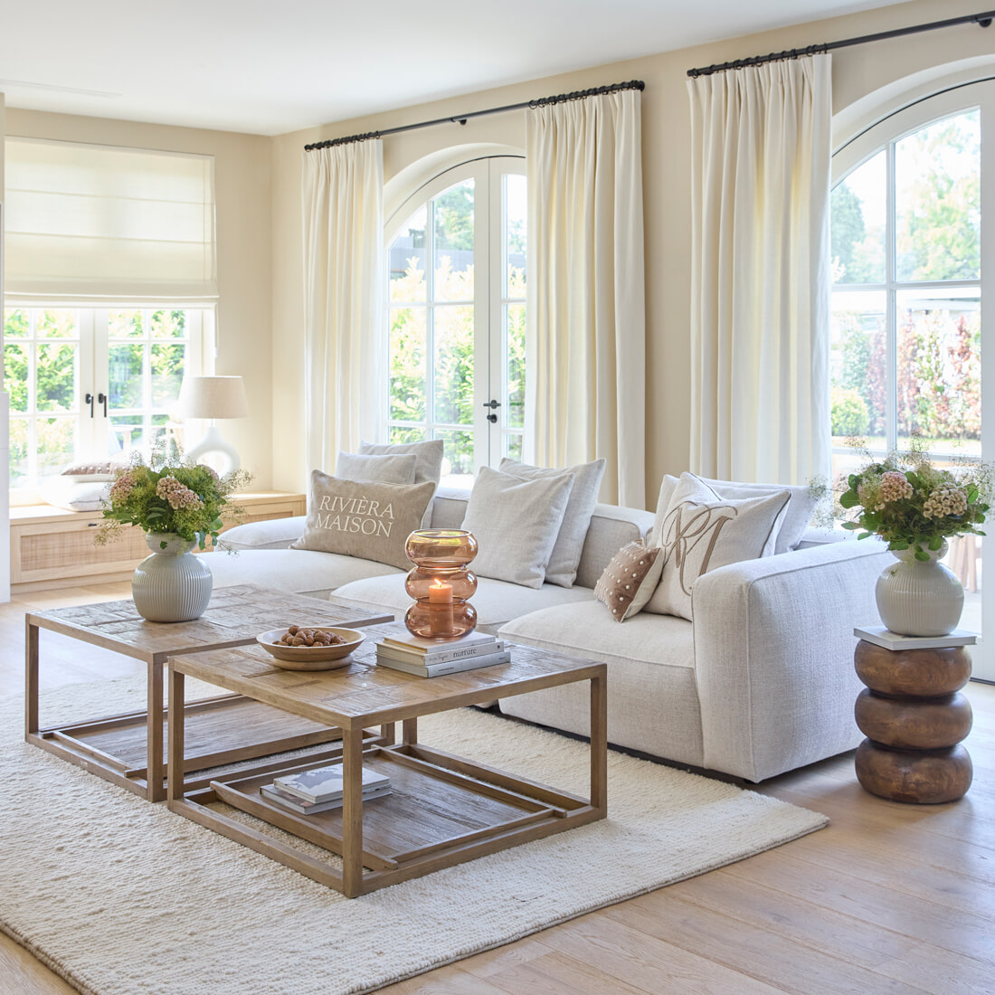 Rivièra Maison Salontafel 'Fraser Island' Eikenhout, 90 x 90cm