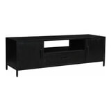 LivingFurn TV-meubel 'Kala' Mangohout 160cm, kleur zwart