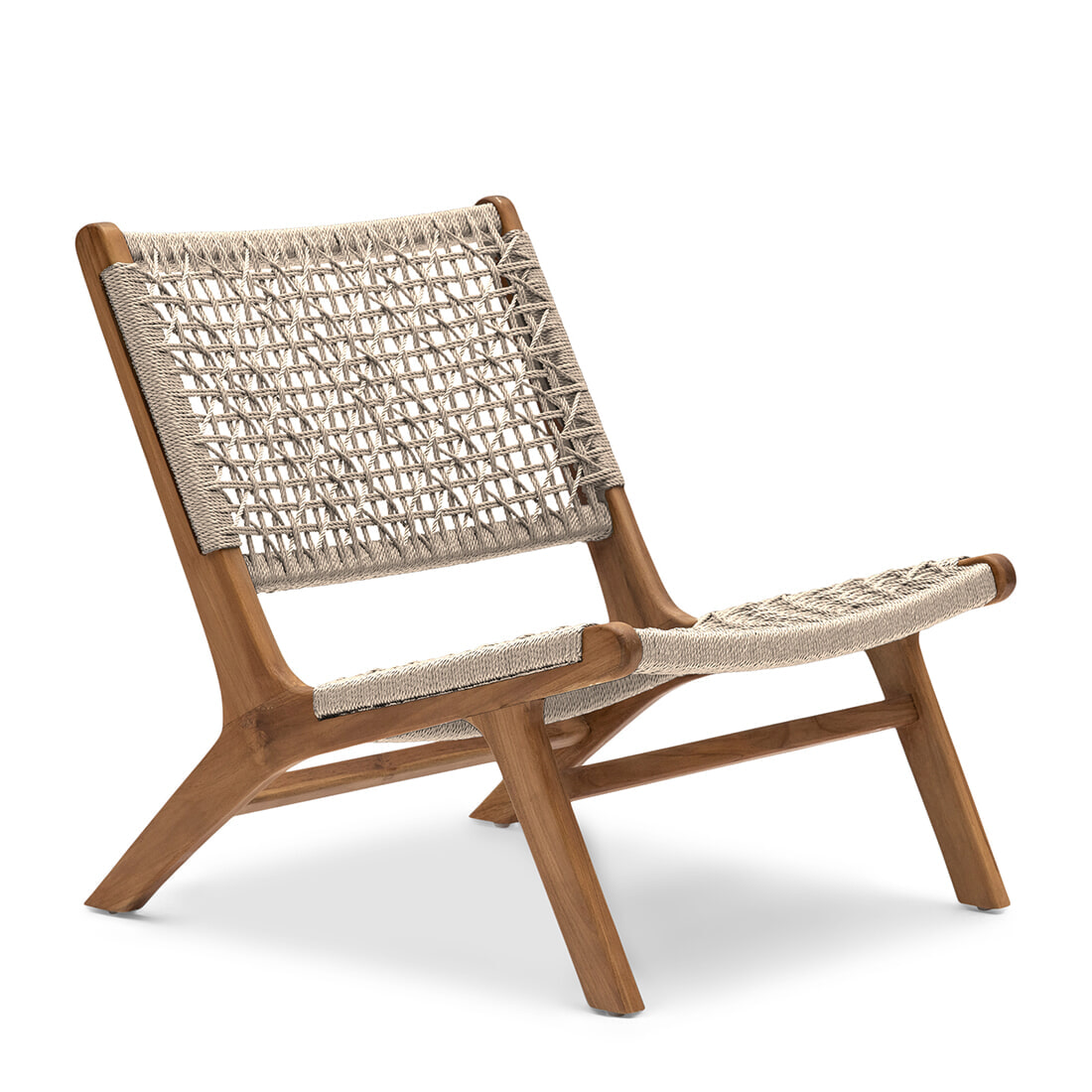 Rivièra Maison Outdoor Loungestoel 'El Nido' Teakhout en touw