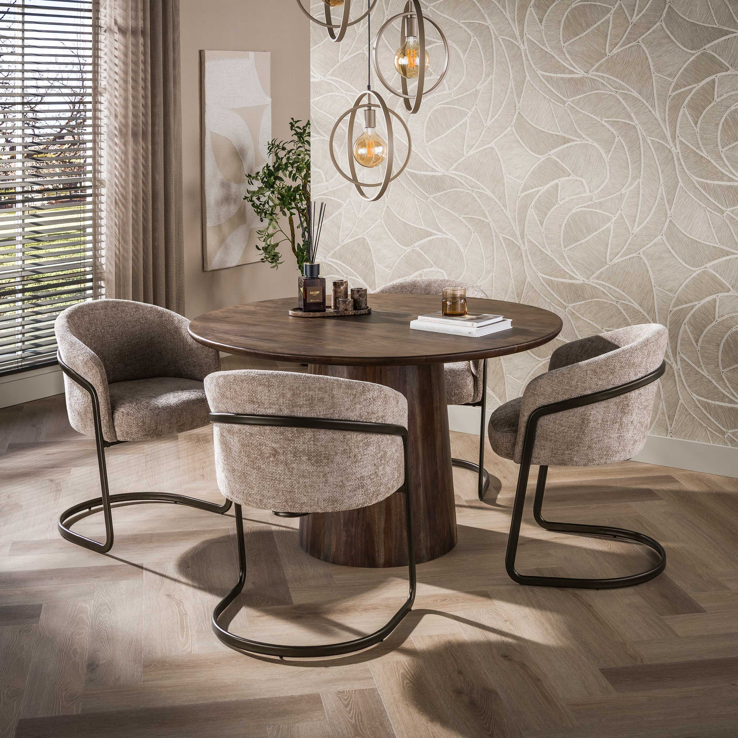 LifestyleFurn Ronde Eettafel Marlise Acaciahout, 130cm - Bruin