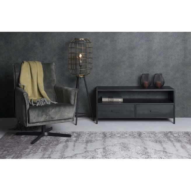 boezem Onaangenaam Hubert Hudson LivingFurn TV-meubel Kala 120cm Mangohout, kleur zwart - BRIX-12462 • Sohome