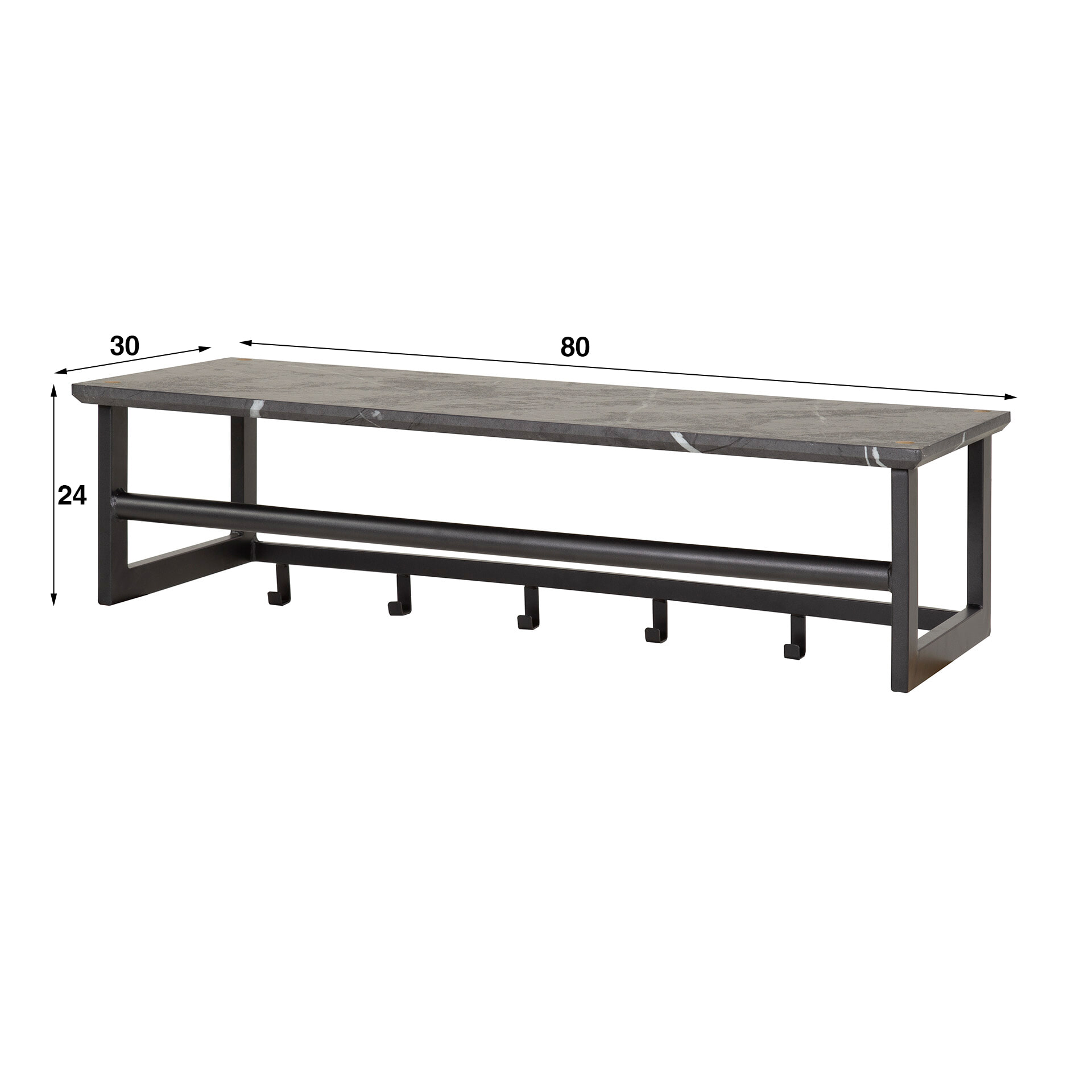 LifestyleFurn Kapstok 'Craige' Keramiek look, Met 6 haken