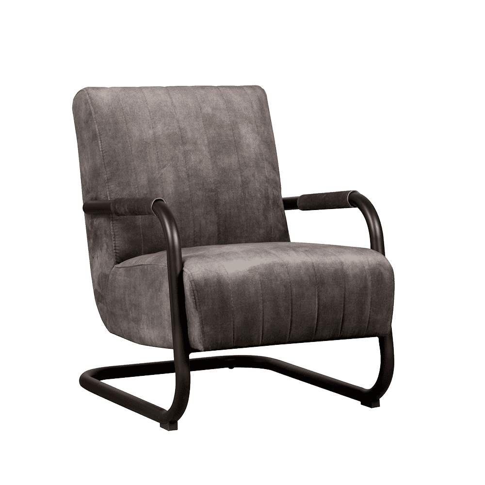 Sohome Fauteuil 'Raisa' Velvet, kleur Antraciet