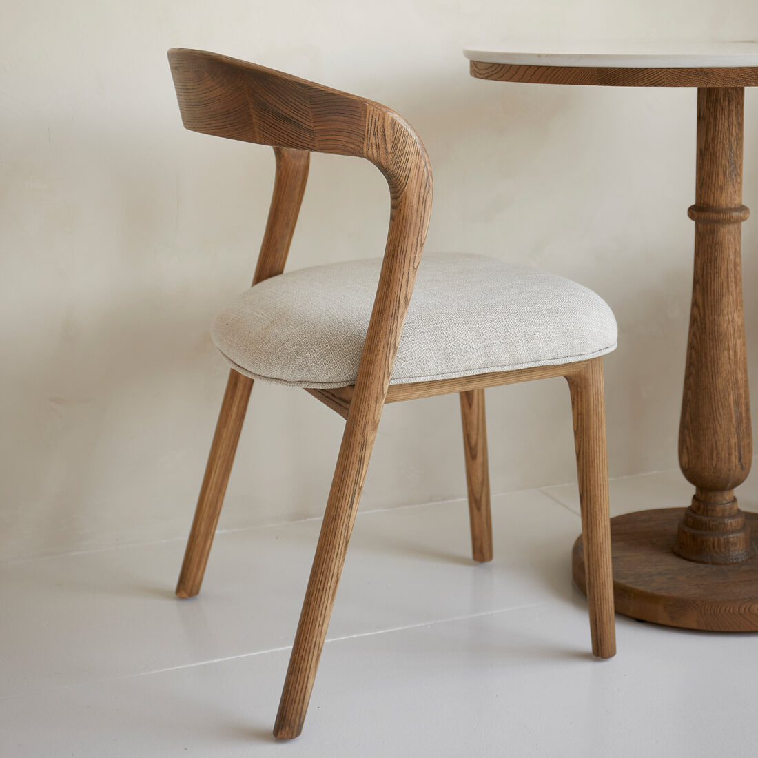 Rivièra Maison Eetkamerstoel Puglia Eikenhout en stof - Fabulous Flax