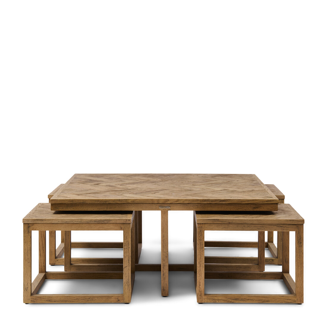 Rivièra Maison Salontafel Harbour Island Eikenhout, Set van 5 stuks - Bruin